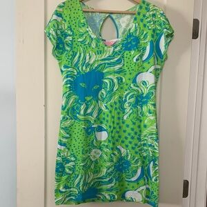 Lilly Pulitzer Green and Blue Animal Print Dress